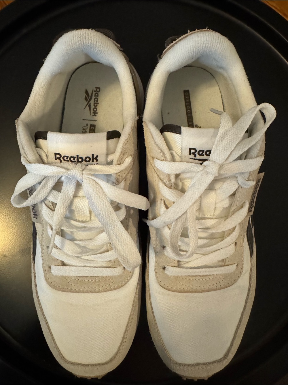 Reebok White Sneakers with Brown Accents